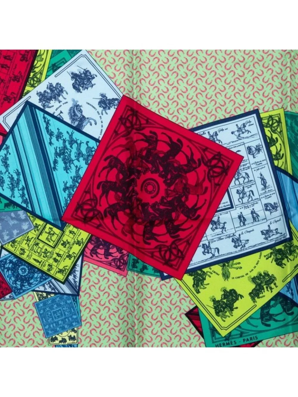 Hermes Carre 90 a Cheval Sur Mon Riding a Horse Scarf Large Multicolor Silk
